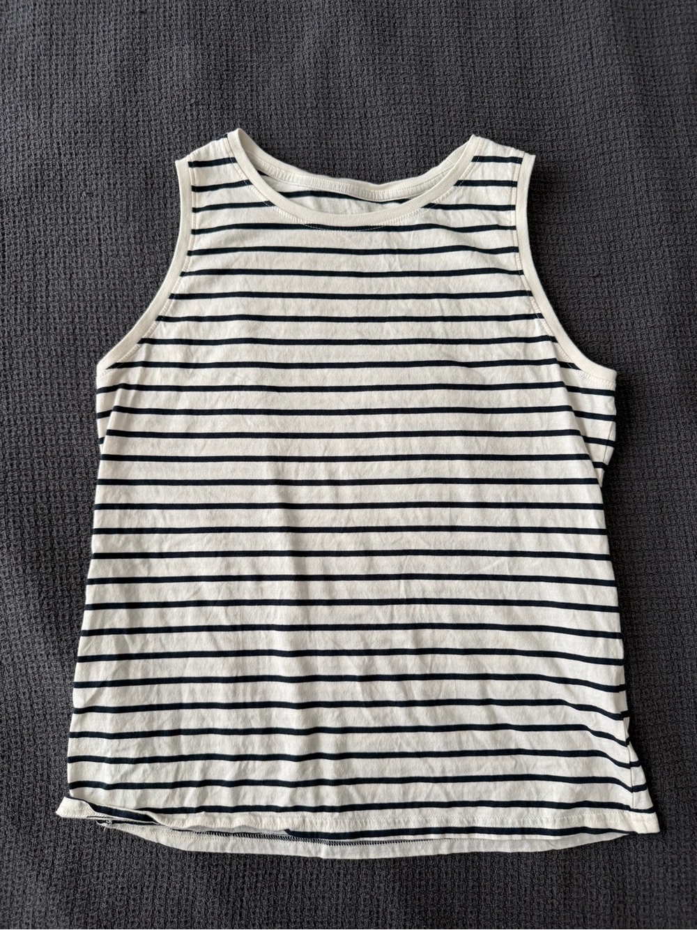 Pact Organic Cotton Striped Tank Top Women’s S White Navy Nautical Coastal Beach